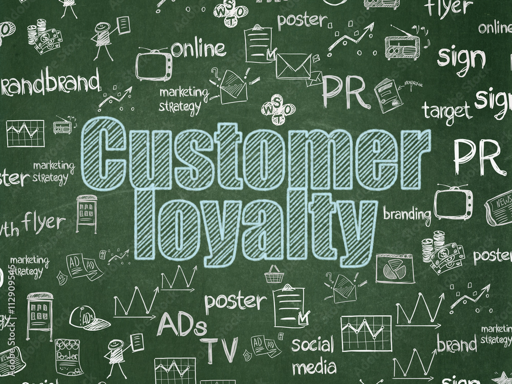 Advertising concept: Customer Loyalty on School board background Advertising concept: Customer Loyalty on School board background