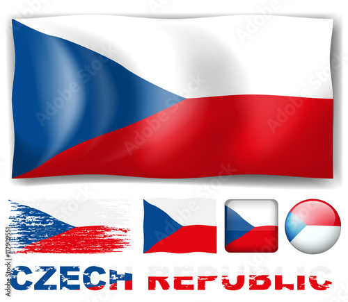 Czech Republic flag in different design