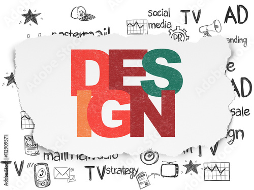 Marketing concept: Design on Torn Paper background