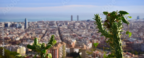 Canvas Print barcelona skyline