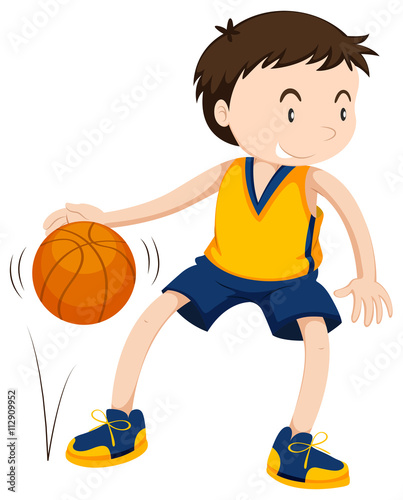 Male athlete playing basketball