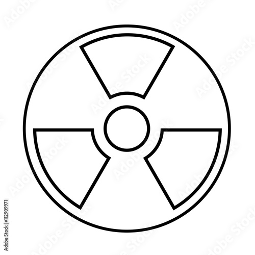 Radiation line icon. May present radiation threat or danger, nuclear energy, nuclear power. Vector Illustration