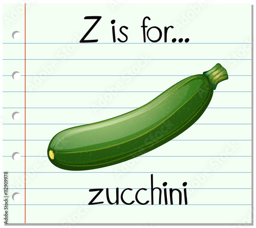 Flashcard letter Z is for zucchini