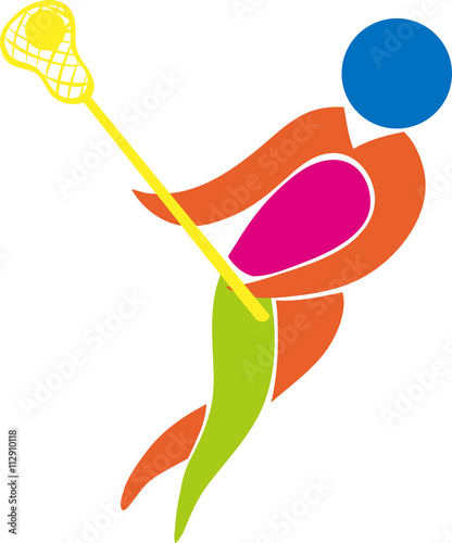 Sport icon design for lacrosse in color