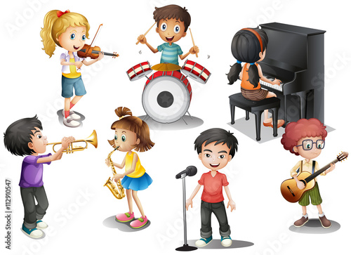 Kids playing different instruments