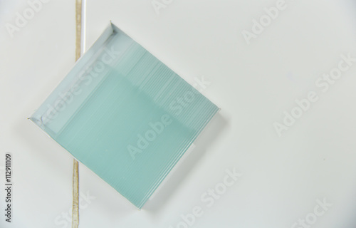 Close-up of a glass slides