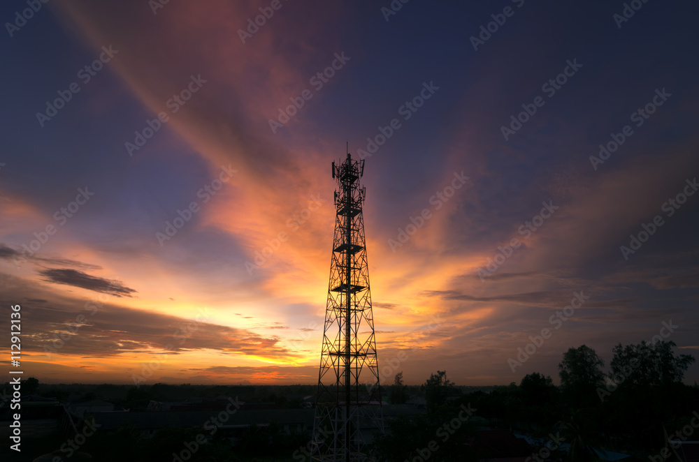 Silhouettes Telecommunication tower