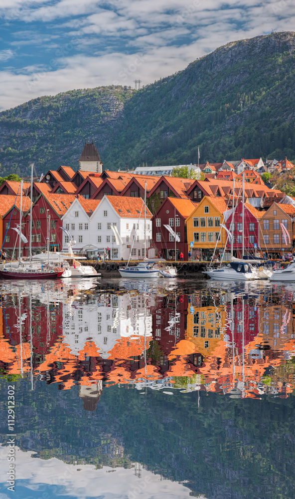 Fototapeta premium Famous Bryggen street in Bergen, UNESCO World Heritage Site, Norway