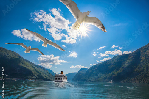 Beautiful fjords near the Flam in Norway