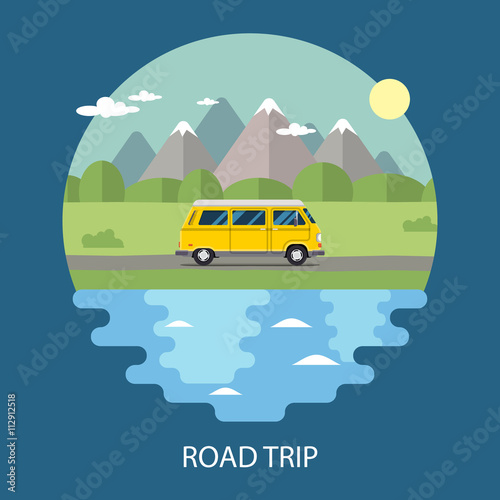 Road trip flat design