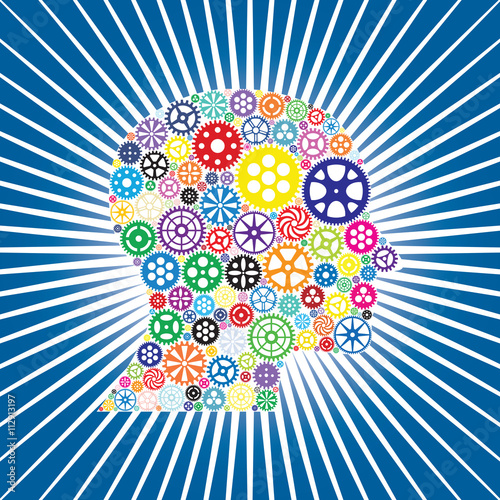 Human Head with Gears