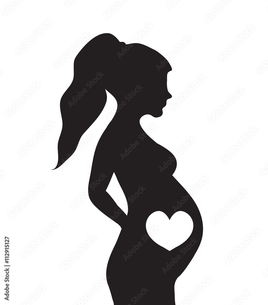 Silhouette of the pregnant woman. Silhouette of pregnant woman with
