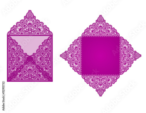 Square laser cut envelope template