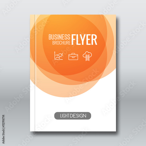 Vector Poster Flyer Template. Abstract orange colorful Background for Business Flyers, Posters and Placards. Flat Style