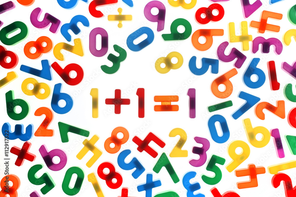 Fototapeta premium Bunte Zahlen und Matheaufgabe
