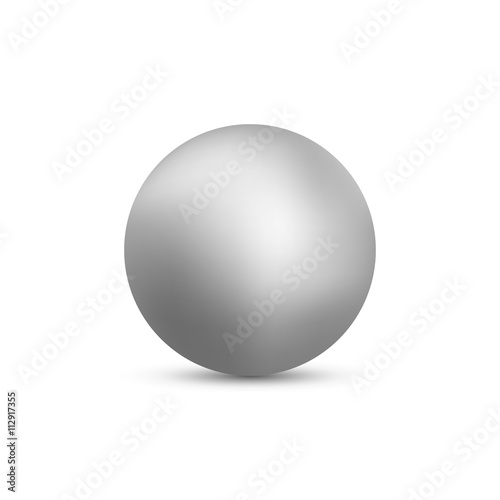 Shiny Silver Ball mesh Vector. Gray 3d realistic sphere
