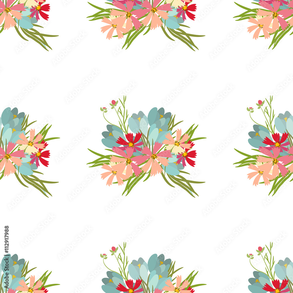 Floral flower cosmos crocus background illustration