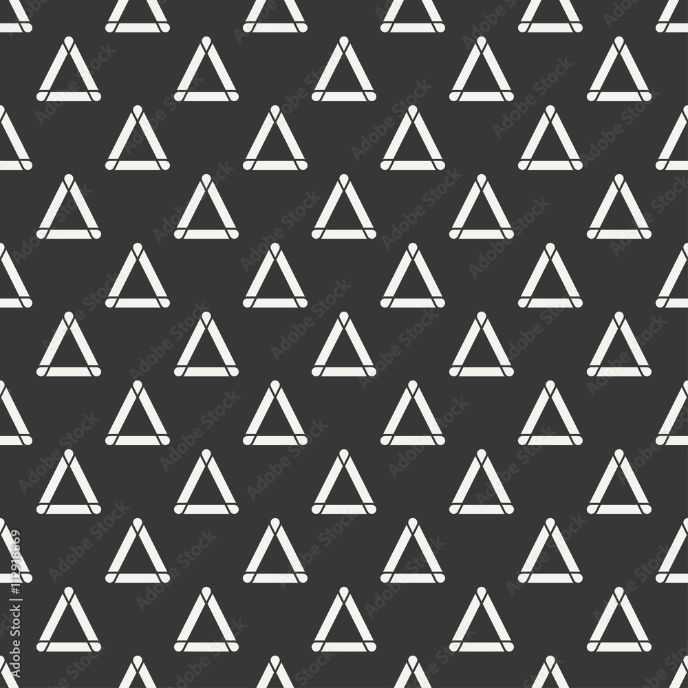 Geometric line monochrome abstract hipster seamless pattern with triangle. Wrapping paper. Scrapbook paper. Tiling. Vector illustration. Background. Graphic texture for your design, wallpaper.