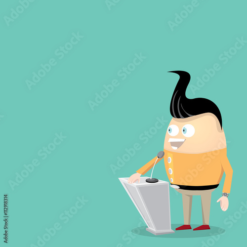 Speaker icon. Orator speaking from tribune