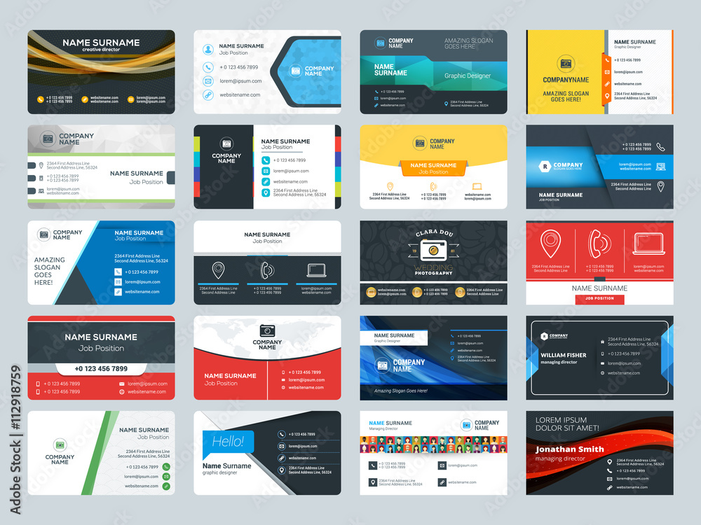 Set of modern creative business card templates