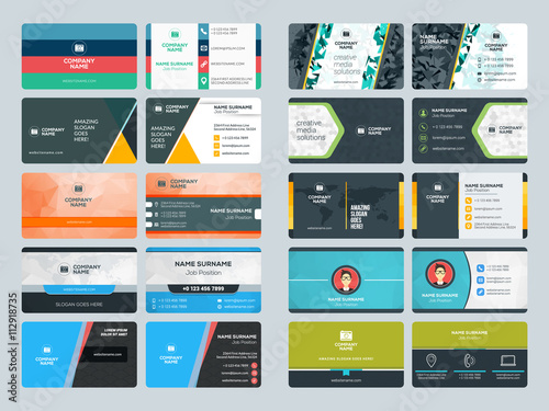 Set of modern creative business card templates