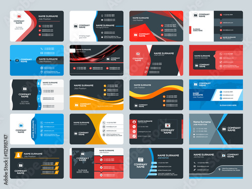 Set of modern creative business card templates