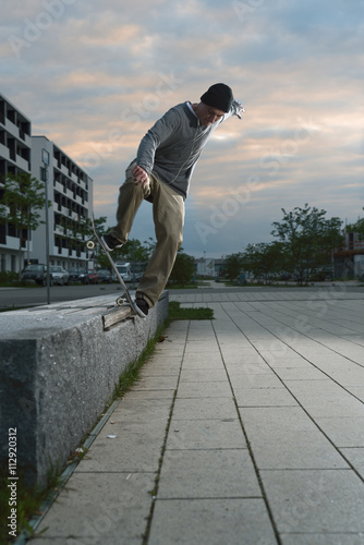 Skateboard Pro Grind at Sunset