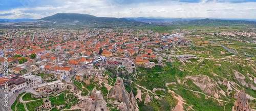 Panorama view of Goreme village in Cappadocia, Central Anatolia