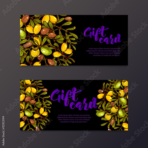 Oil background eco flyers design gift certificates