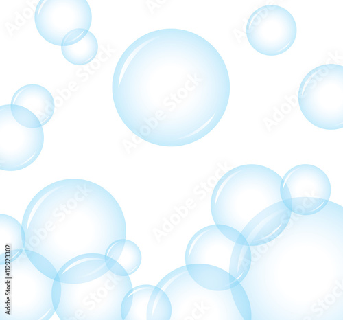 Vector of Blue soap bubbles for background 