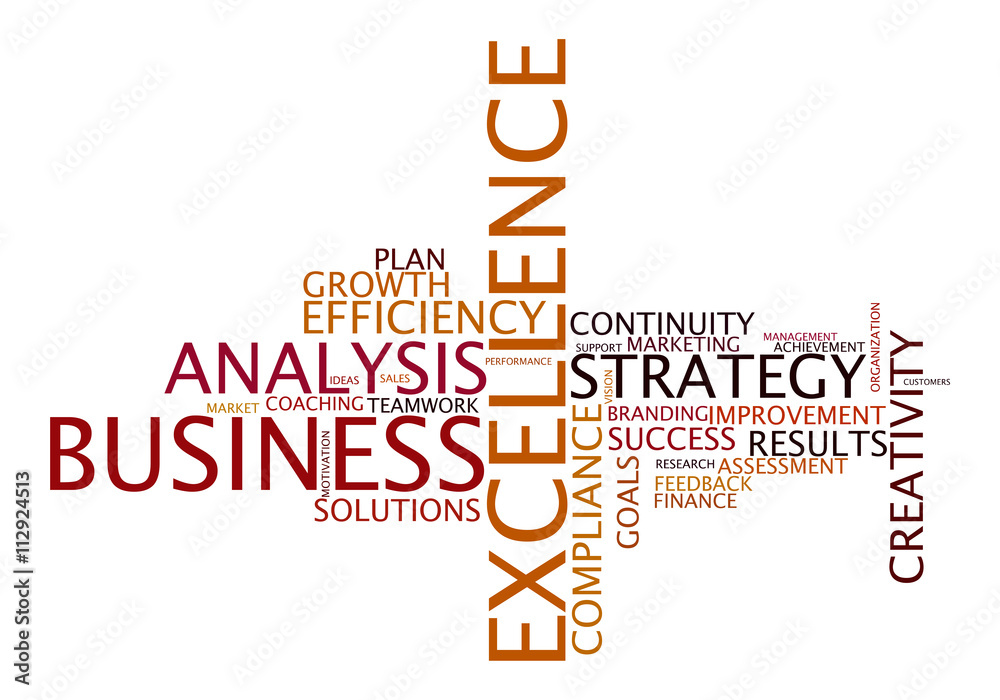 word cloud for business, excellence and strategy