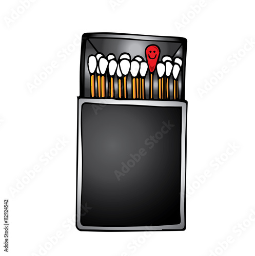 Vector of matchbox and matches