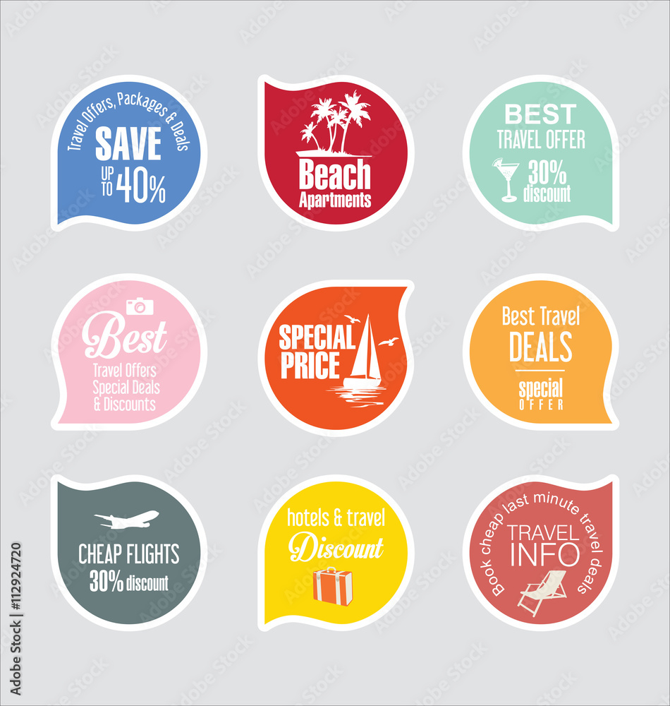 Obraz premium Holiday vacation stickers and labels design