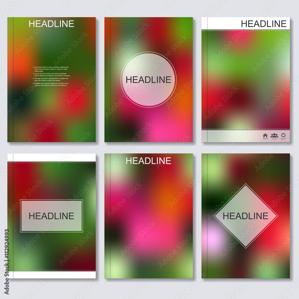 Fototapeta premium Modern vector templates for brochure, flyer, cover magazine or report in A4 size.Gentle spring flower background.