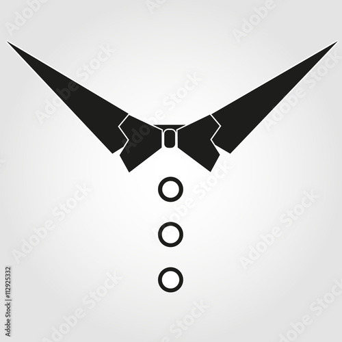 Black tie invite bow tie, you're invited, vector illustration
