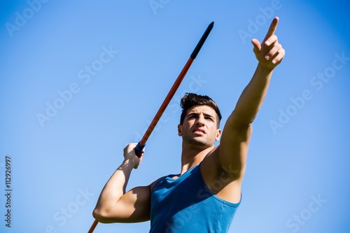 Athlete about to throw a javelin