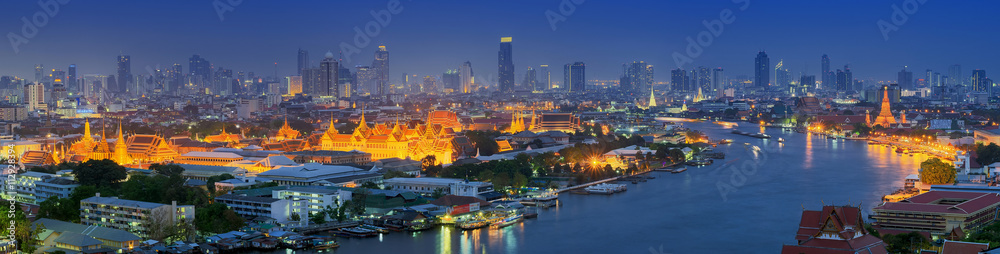 Panorama view of bangkok - obrazy, fototapety, plakaty 