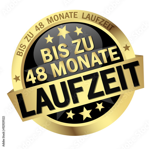 colored button with banner and text Bis zu 48 Monate Laufzeit