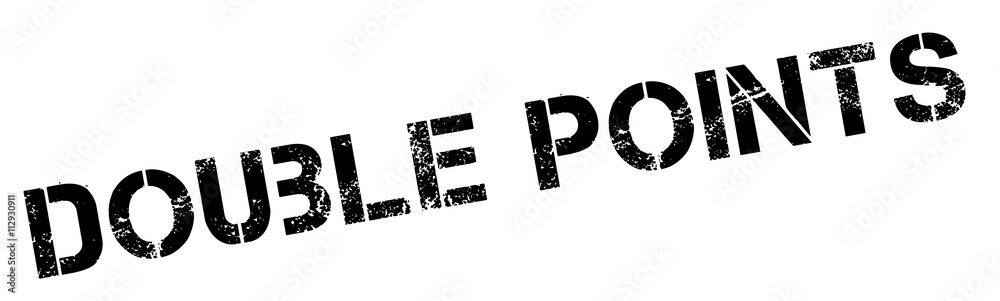 Double Points black rubber stamp on white Double Points black rubber stamp on white