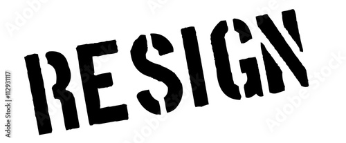 Resign black rubber stamp on white