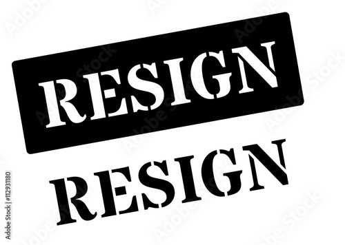 Resign black rubber stamp on white