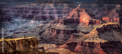 Sandstone rock formations in canyon photo