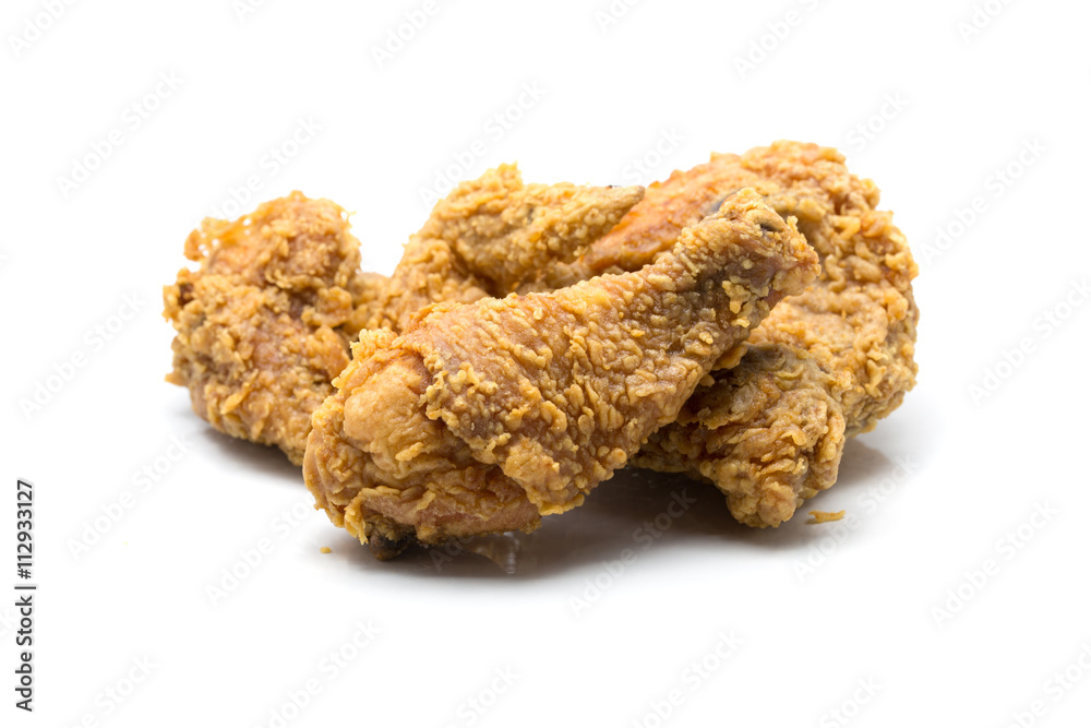 Fried chicken isolated on white background Fried chicken isolated on white background