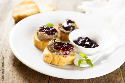 Chicken liver pate with berry jam