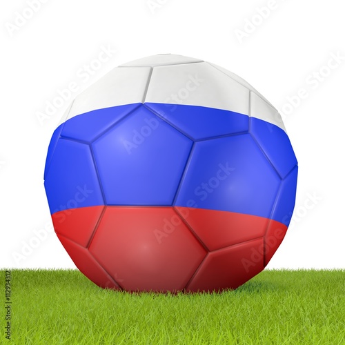 Football - flag of Russia -2 - 3D rendering