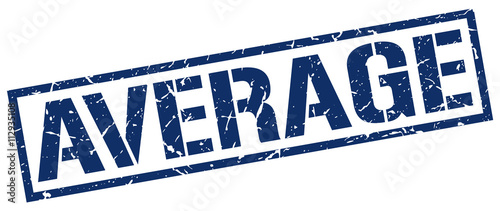 average blue grunge square vintage rubber stamp