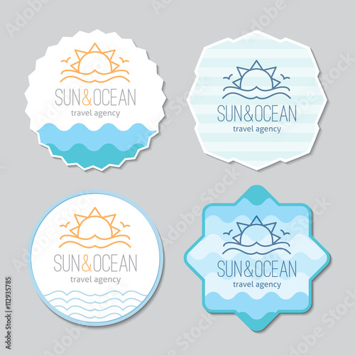 stickers with sun and waves logo