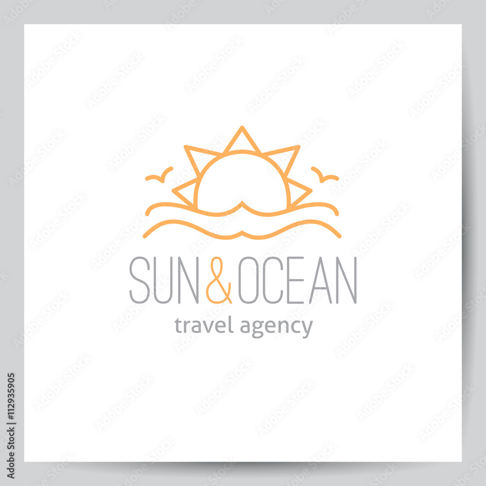 logo with sun and waves