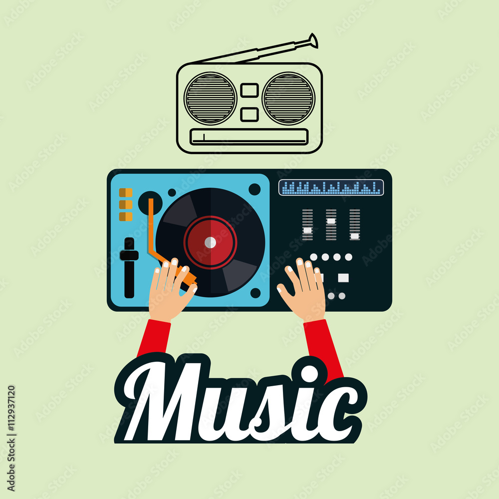 Obraz premium Music design. dj icon. White background , vector