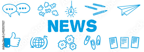Stick Figure Series Banner Blue / News
